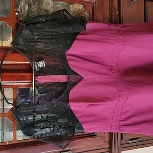 Torrid top, mesh polk dot , burgandy size 3